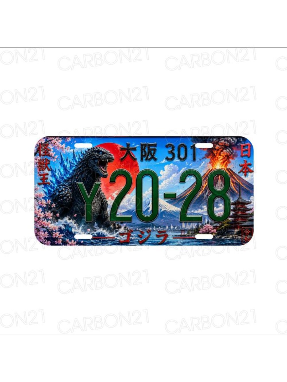 NEW Godzilla Toyko Japan Japanese Volcano License Plate CAR SUV Truck Sign